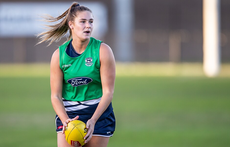 2019_03_15_VFLW_HERO.png Rebecca Webster was the standout performer for the Cats on Sunday. - Geelong Cats